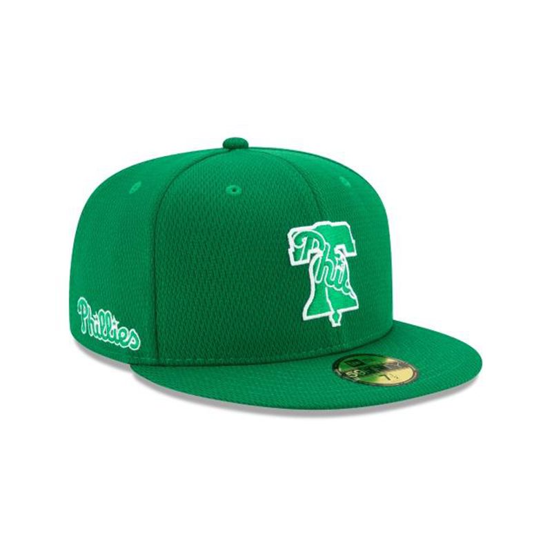 MLB Philadelphia Phillies St Patricks Day 59Fifty Fitted (BNL2079) - Green New Era Caps